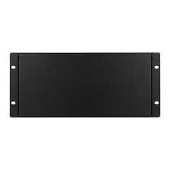 Dark metal server panel data center infrastructure blank mounting plate with matte finish creating industrial tech mood