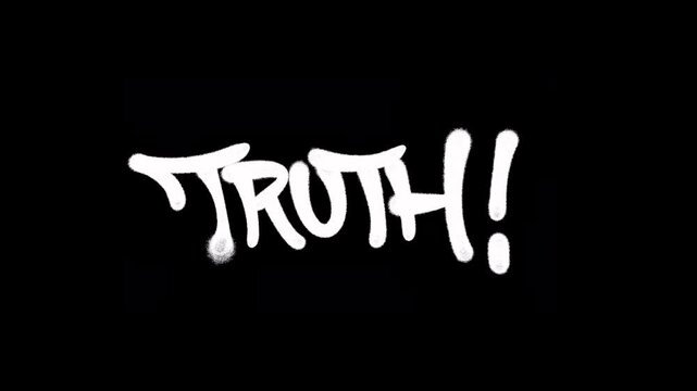 Truth Graffiti Tag Highlighting Authenticity and Fact Checking in the Chaotic World of Internet Information.