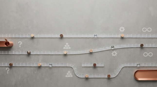 Business continuity planning background with translucent route lines, uncertainty, reroute and reserve concept on elegant stone tabletop banner for strategy report and presentation
