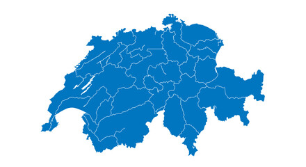 Fototapeta premium Map of switzerland with its administrative divisions and borders