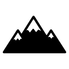 Mountain Range Icon with Snow Caps