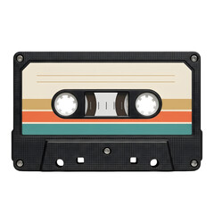 Obraz premium A colorful cassette tape on transparent background