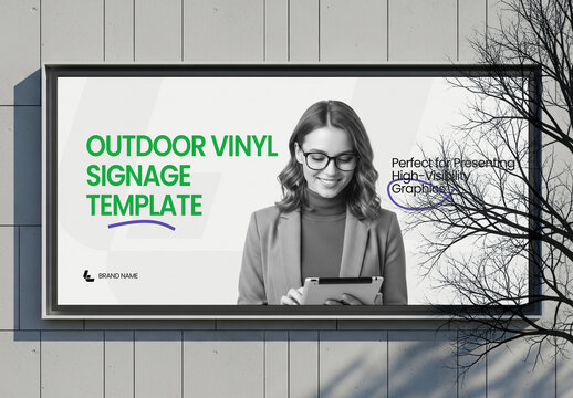 Outdoor Billboard Mockup for Vinyl Signage Poster Advertising
