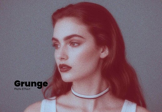 Grunge Noise Photo Effect Mockup