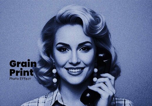 Vintage Grain Print Photo Effect