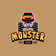 Illustration Monster Truck with Text Monster Truck, Vector © DWGraphic