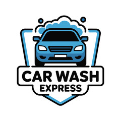 Obraz premium Car wash express badge logo design