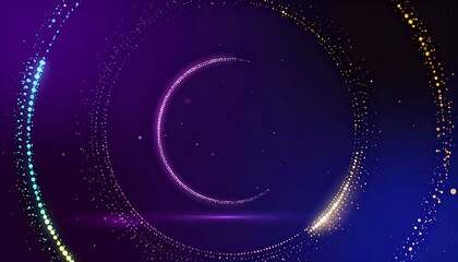 Obraz premium Abstract swirling particles create a cosmic, glowing, circular motion