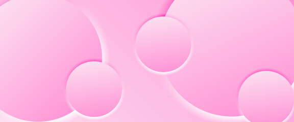 Fototapeta premium Modern graphic design element circles style concept. gradient pink geometric abstract background overlap layer on bright space with lines effect decoration.