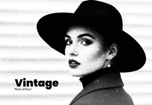 Black and White Vintage Photo Effect