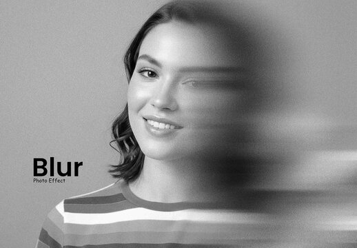 Black and White Motion Blur Portrait Photo Effect