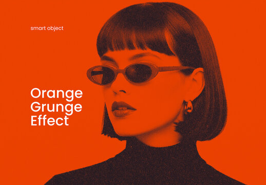 Vibrant Orange Grunge Photo Effect