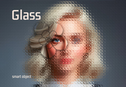 Frosted Refractive Blur Glass Block Overlay Photo Effect