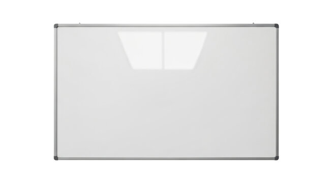 Isolated whiteboard panel, classroom board, business presentation tool or writing surface