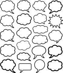 Fototapeta premium A collection of various speech bubbles and thought clouds on a white background