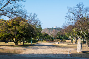 日本の岡山県岡山市の県営運動公園の美しい風景