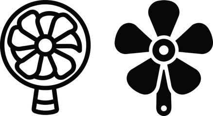 Obraz premium Set of 2 fan icons vector