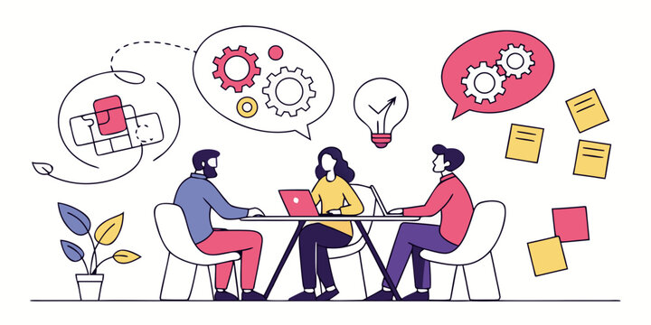 A diverse team collaborates on digital and creative projects together