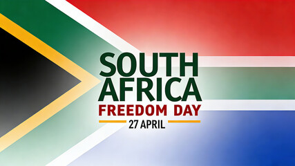 Fototapeta premium The background of the South African flag and the theme text of the festival, the concept of freedom and liberation on South African Freedom Day, and the promotional scene of the festival on April 27th