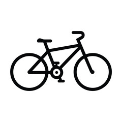 Modern bicycle in sleek black silhouette on white background