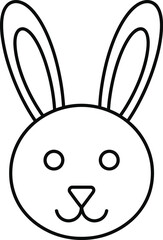 Obraz premium Simple black and white line drawing of a rabbit s face with long prominent ears