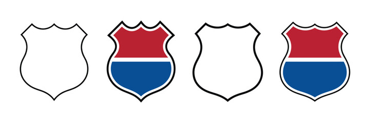 US Route signs vector illustration, Interstate highway shield icons, United States road navigation markers © Ayat 03