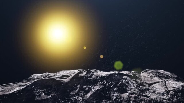 Asteroid Travels Past Bright Star in Dark Cosmic Expanse