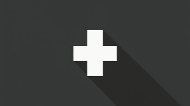 White Cross Symbol on Dark Background.