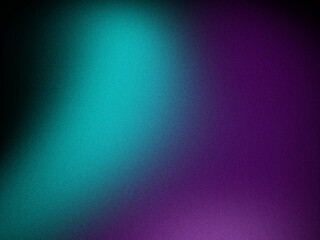 Obraz premium Grainy Teal Purple Gradient Background – Abstract Neon Mesh Gradient Texture with Noise