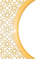 Gold Islamic Pattern Curve Frame