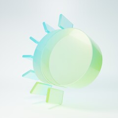 Fototapeta premium Frosted glass Eclipse of the sun icon isolated on white background. Total sonar eclipse. Minimalism concept. 3D render illustration