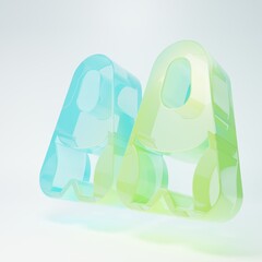 Frosted glass Rubber flippers for swimming icon isolated on white background. Diving equipment. Extreme sport. Diving underwater equipment. Minimalism concept. 3D render illustration © vector_v