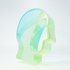 Frosted glass Diving hood icon isolated on white background. Spearfishing hat winter swim hood. Diving underwater equipment. Minimalism concept. 3D render illustration © vector_v