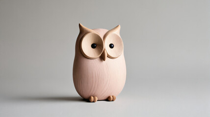 Fototapeta premium Moderne Eule Holzfigur als minimalistische Dekoration