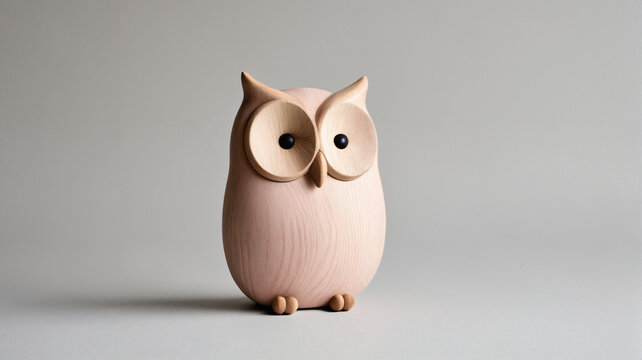 Moderne Eule Holzfigur als minimalistische Dekoration