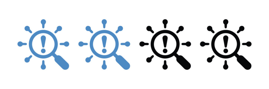 Root Cause Analysis icon set vector illustration, multiple styles