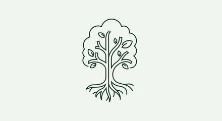 Simple Line Drawing of a Tree 8. © Mahkota