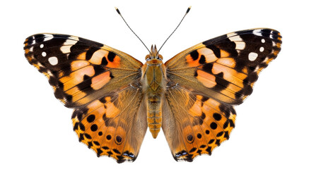 Isolated butterfly portrait, insect close-up on light, colorful wings of Lepidoptera arthropod © Maria