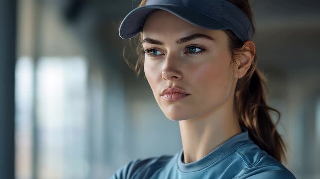 Sport coach stands confidently in training facility while preparing for upcoming competition and motivating her athletes to strive for excellence