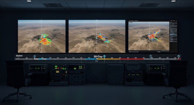 Control Room with Multiple Computer Monitors.