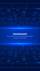 Futuristic Blue Light Digital Technology Vertical Background