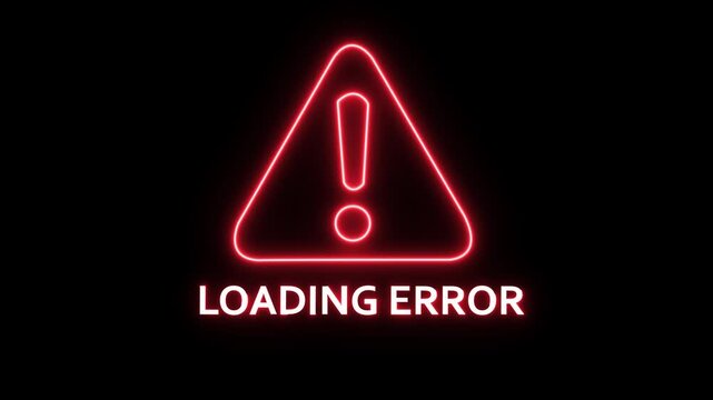 Loading error alert Icon with binary code background. Attention grabbing icon highlights the importance of digital safety. on Black Background 4k Motion video