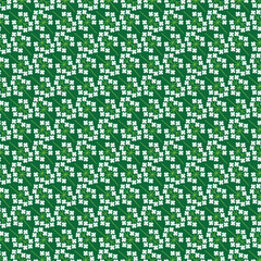 Seamless Green Floral Clover Pattern Background With White Flowers for Spring and St. Patrick's Day