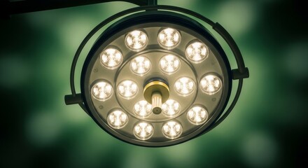 Overhead Surgical Light with Multiple Bulbs.