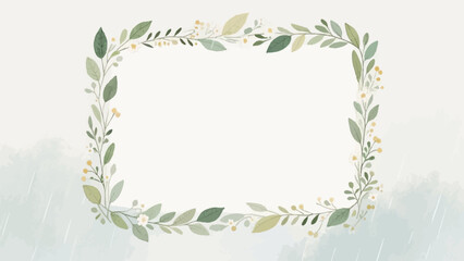 Obraz premium A simple plant illustration frame evoking fresh greenery. Copy space. Grass. Ornamen