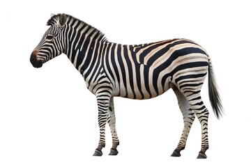 Obraz premium A single zebra standing on a white background animal