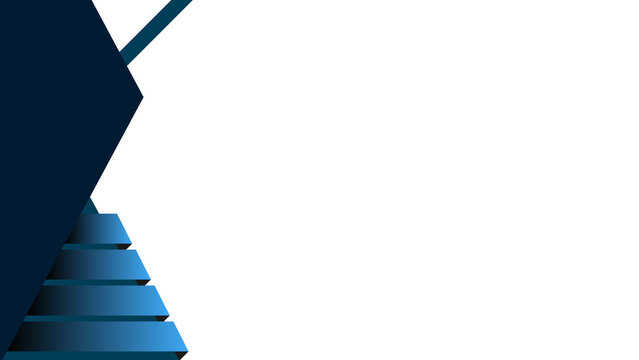 Abstract Blue Geometric Business Background With Layered Pyramid Steps and Corporate Banner Space