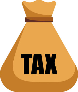 Modern, high-quality TAX concept icon with a money bag labeled "TAX" representing taxation. Financial tax vector icon transparent PNG. TAX icon clipart.