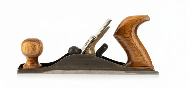 Metal wood plane with wooden handles