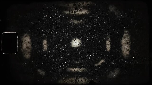 Grungy, split-screen composition features a cigarette and speckled texture